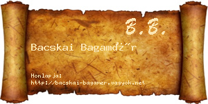 Bacskai Bagamér névjegykártya